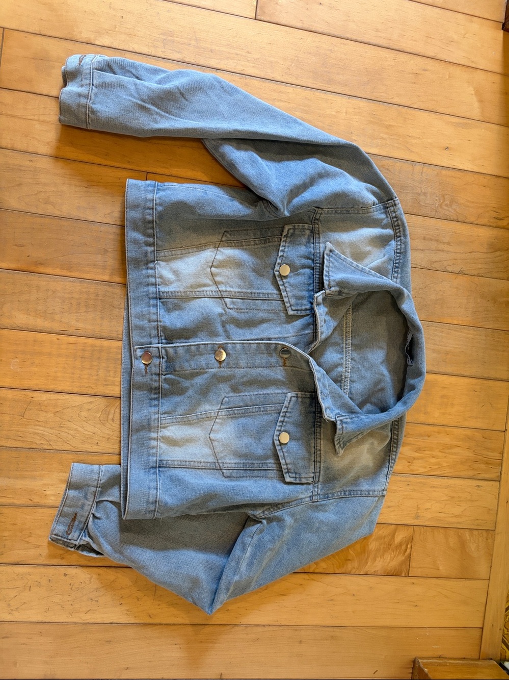 Calem Club Light Wash Boxy Denim Jacket - Size M cropped oversized